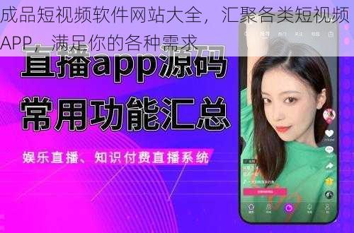 成品短视频软件网站大全，汇聚各类短视频 APP，满足你的各种需求